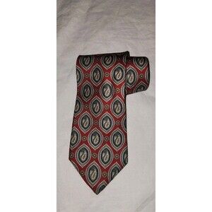 Vtg Christian Dior Tie Red Blue Paisley All Silk Fabric Woven In Italy - US Made